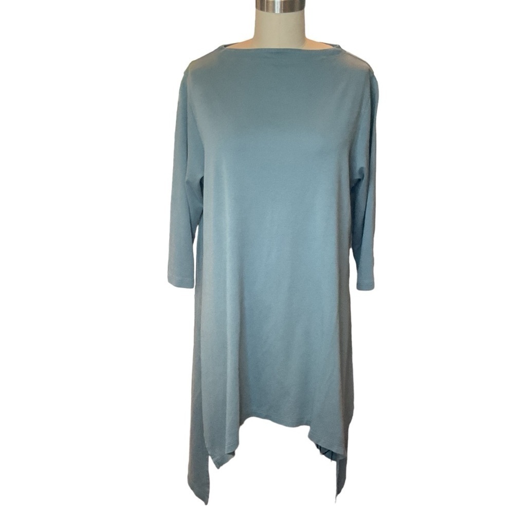 IRIDIUM Asymmetrical Hem Shift Dress Relaxed Fit Pima Cotton Size XS EUC